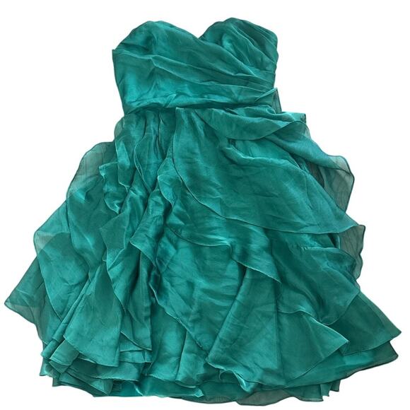 Vintage Jim Hjelm Occasion Green Strapless Dress Sz 2 - Picture 1 of 9